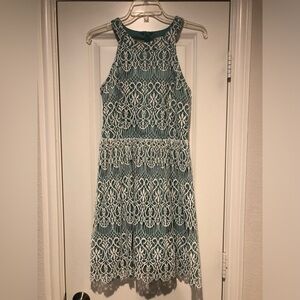Altar’d State Teal Crochet/Lace Dress